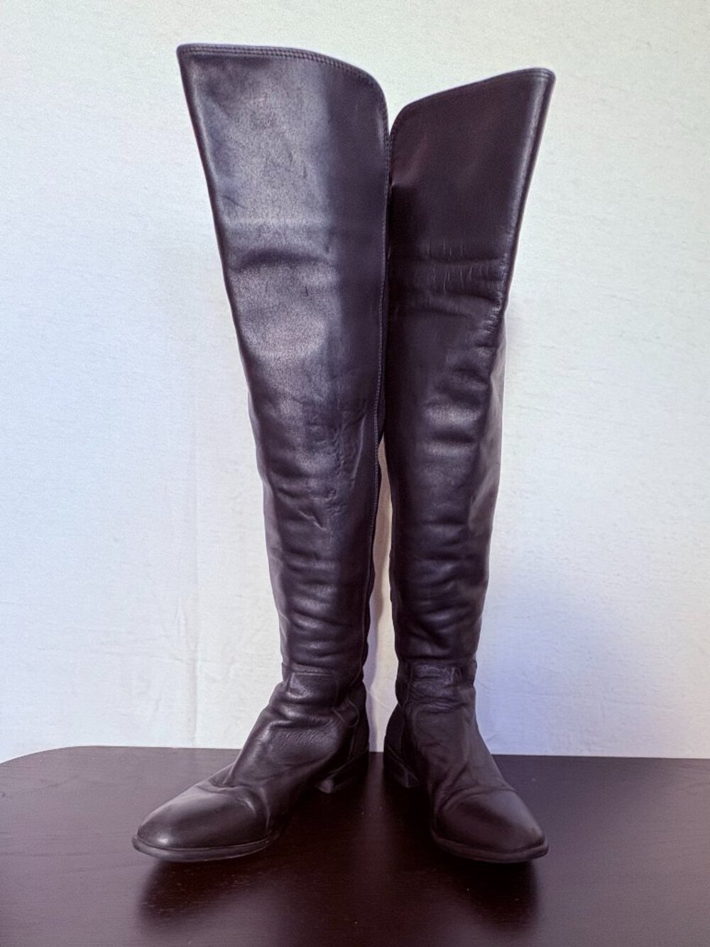Clarks Black Leather Over-the-Knee Stretch Riding Boots Size 8